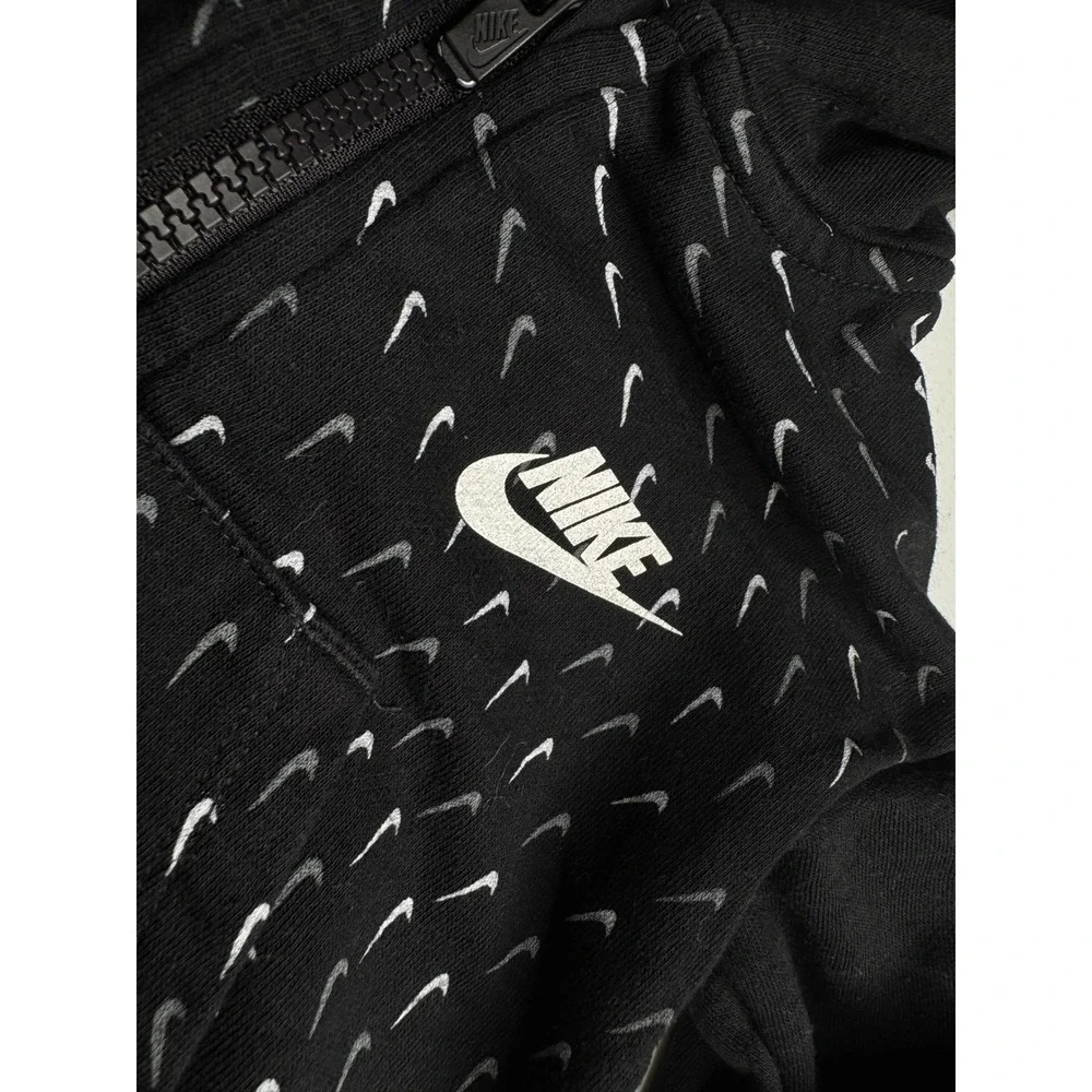 Nike Toddler Boys Black All Over Mini‎ Swoosh Print Full Zip Hoodie Size 2T